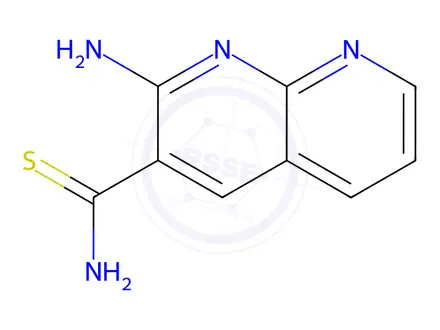 Chemical structure of 1,8-Naphthyridine-3-carbothioamide, 2-amino-