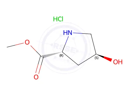 Chemical structure of Methyl (2R,4S)-4-hydroxypyrrolidine-2-carboxylate hydrochloride
