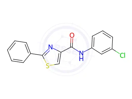 Chemical structure of N-(3-chlorophenyl)-2-phenylthiazole-4-carboxamide