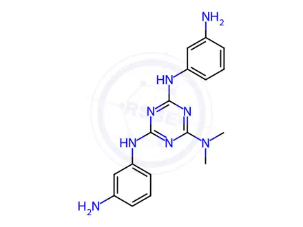 Chemical structure of N,N'-Bis(3-aminophenyl)-N'',N''-dimethyl-1,3,5-triazine-2,4,6-triamine