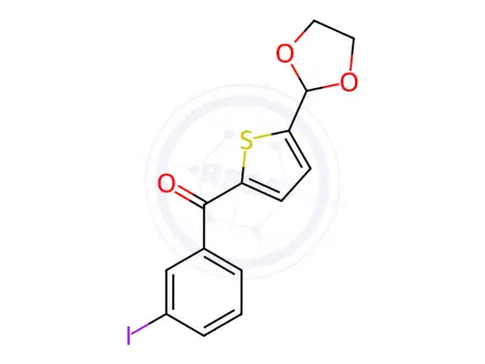 Chemical structure of (5-(1,3-Dioxolan-2-yl)thiophen-2-yl)(3-iodophenyl)methanone