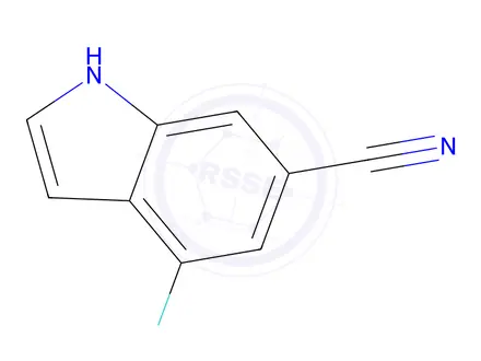 Chemical structure of 4-Fluoro-1H-indole-6-carbonitrile