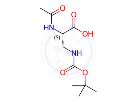 Chemical structure of (2S)-2-acetamido-3-[(2-methylpropan-2-yl)oxycarbonylamino]propanoic acid