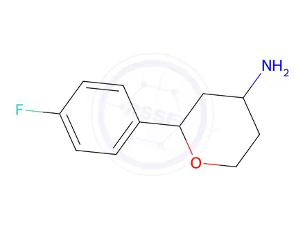 Chemical structure of 2-(4-Fluorophenyl)tetrahydro-2h-pyran-4-amine