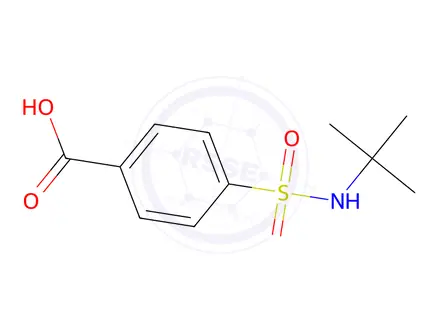 Chemical structure of 4-[(tert-Butylamino)sulfonyl]benzoic Acid