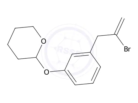 Chemical structure of 2-Bromo-3-(3-(Tetrahydro-pyran-2-yloxy)phenyl)-1-propene