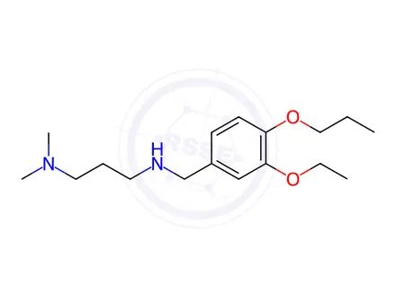 Chemical structure of [3-(dimethylamino)propyl][(3-ethoxy-4-propoxyphenyl)methyl]amine dihydrochloride