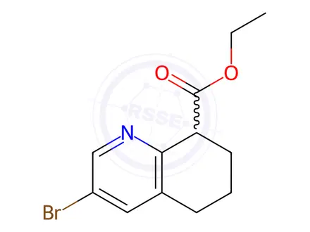 Chemical structure of Ethyl 3-bromo-5,6,7,8-tetrahydroquinoline-8-carboxylate