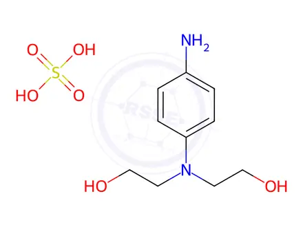Chemical structure of N,N-Bis(2-hydroxyethyl)-p-phenylenediamine sulphate