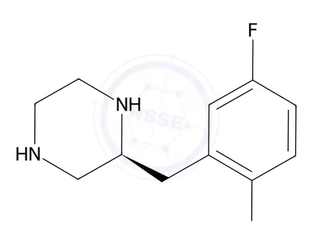 Chemical structure of (S)-2-(2,5-Difluorobenzyl)piperazine