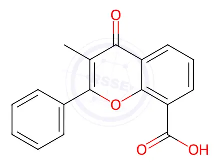 Chemical structure of 3-methylflavone-8-carboxylic acid