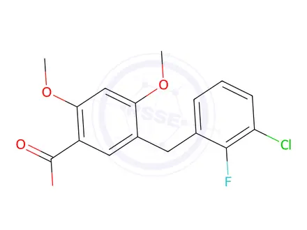 Chemical structure of 5-(3-Chloro-2-fluorobenzyl)-2,4-dimethoxybenzoic Acid