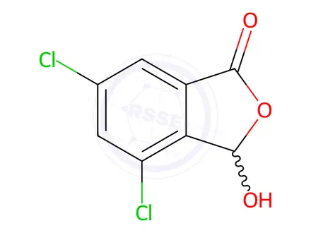 Chemical structure of 1(3H)-Isobenzofuranone, 4,6-dichloro-3-hydroxy-