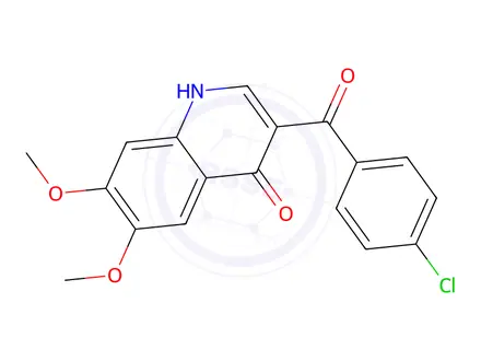 Chemical structure of 3-(4-Chlorobenzoyl)-6,7-dimethoxyquinolin-4(1H)-one