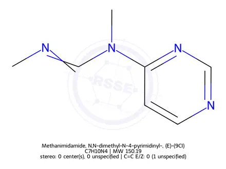 Chemical structure of Methanimidamide, N,N-dimethyl-N-4-pyrimidinyl-(9CI)