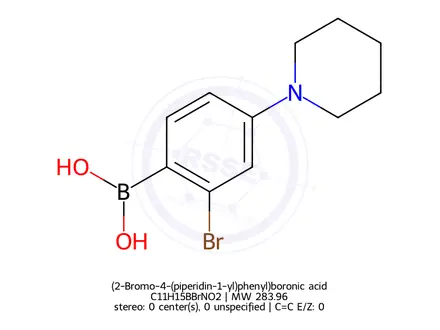Chemical structure of (2-Bromo-4-(piperidin-1-yl)phenyl)boronic acid