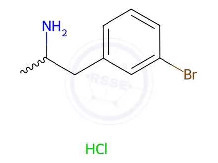 Chemical structure of DL-3-Bromoamphetamine hydrochloride