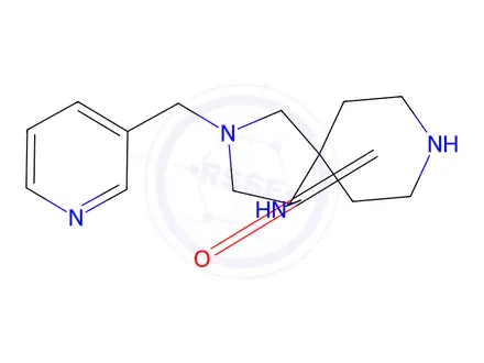 Chemical structure of 13-(Pyridin-3-ylmethyl)-2,9,13-triazadispiro[4.0.56.35]tetradecan-1-one
