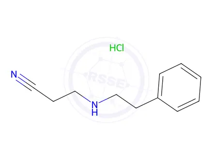 Chemical structure of 3-Phenethylamino-propionitrilehydrochloride