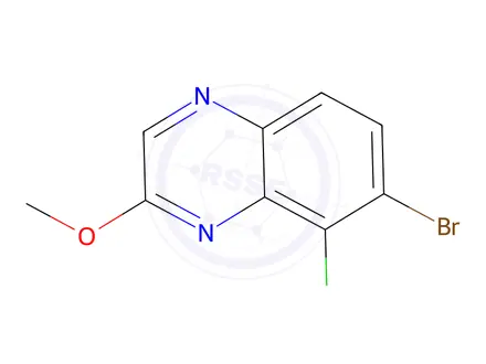 Chemical structure of 7-Bromo-8-chloro-2-methoxyquinoxaline