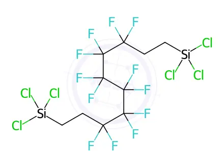 Chemical structure of 1,6-BIS(TRICHLOROSILYLETHYL)DODECAFLUOROHEXANE