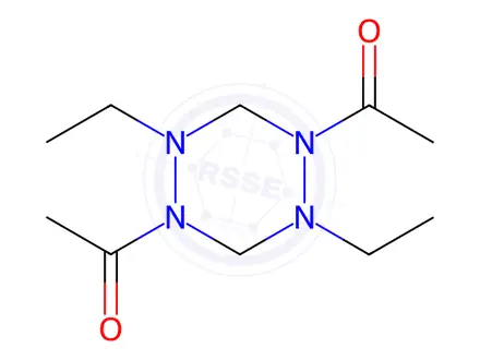 Chemical structure of 1,4-Diacetyl-2,5-diethylhexahydro-1,2,4,5-tetrazine
