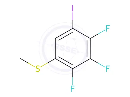 Chemical structure of Benzene, 2,3,4-trifluoro-1-iodo-5-(methylthio)-