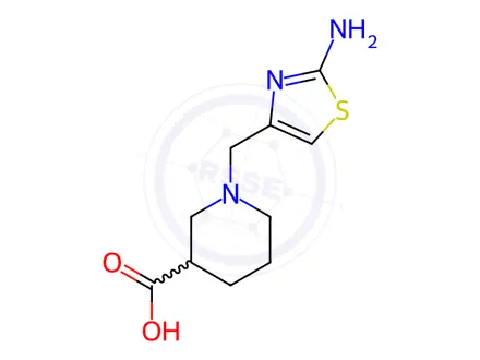 Chemical structure of 1-[(2-Amino-1,3-thiazol-4-yl)methyl]piperidine-3-carboxylic acid dihydrochloride