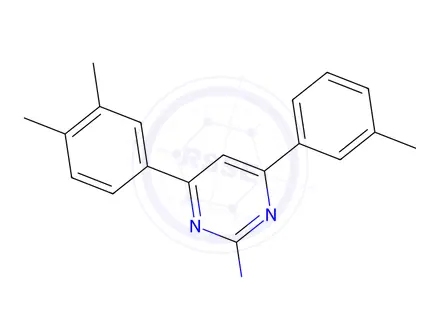 Chemical structure of 4-(3,4-Dimethylphenyl)-6-(3-methylphenyl)pyrimidin-2-amine