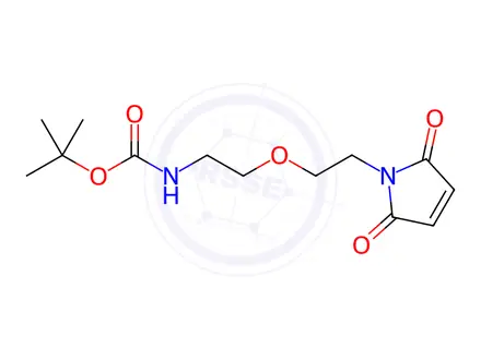 Chemical structure of Carbamic acid, [2-[2-(2,5-dihydro-2,5-dioxo-1H-pyrrol-1-yl)ethoxy]ethyl]-, 1,1-dimethylethyl ester (9CI)