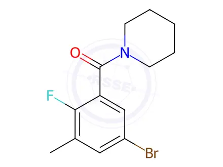 Chemical structure of (5-Bromo-2-fluoro-3-methylphenyl)(piperidin-1-yl)methanone