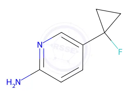Chemical structure of 2-Pyridinamine, 5-(1-fluorocyclopropyl)-