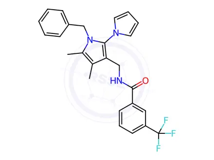 Chemical structure of N-({1'-benzyl-4',5'-dimethyl-1'H-[1,2'-bipyrrole]-3'-yl}methyl)-3-(trifluoromethyl)benzamide