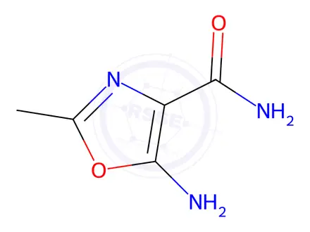 Chemical structure of 4-Oxazolecarboxamide,5-amino-2-methyl-(8CI,9CI)