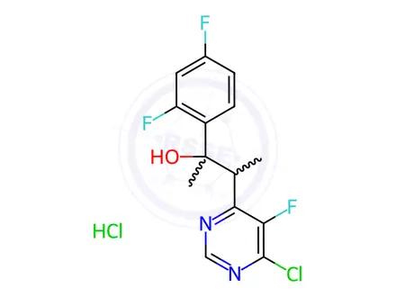 Chemical structure of 3-(6-Chloro-5-fluoropyrimidin-4-yl)-2-(2,4-difluorophenyl)butan-2-ol hydrochloride
