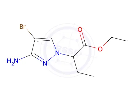 Chemical structure of Ethyl 2-(3-amino-4-bromo-1h-pyrazol-1-yl)butanoate