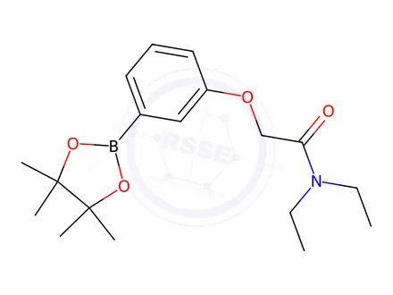 Chemical structure of N,N-diethyl-2-(3-(4,4,5,5-tetramethyl-1,3,2-dioxaborolan-2-yl)phenoxy)acetamide