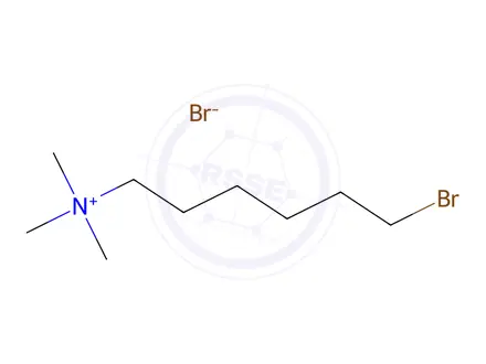 Chemical structure of 6-bromo-N,N,N-trimethylhexan-1-aminium bromide