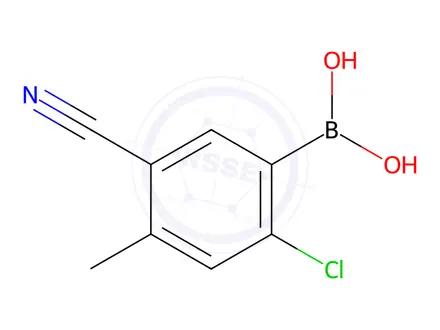Chemical structure of (2-Chloro-5-cyano-4-methylphenyl)boronic acid
