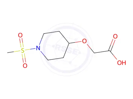 Chemical structure of 2-[(1-methanesulfonylpiperidin-4-yl)oxy]acetic acid