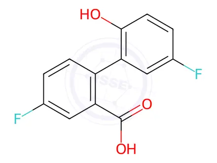 Chemical structure of 5-Fluoro-2-(5-fluoro-2-hydroxyphenyl)benzoic acid