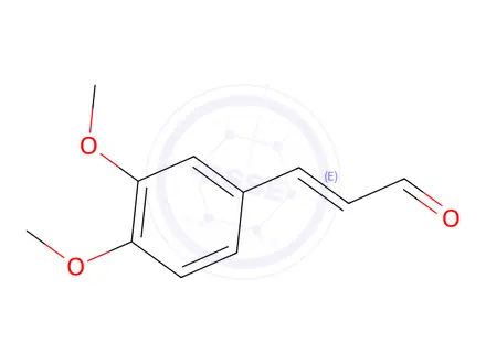 Chemical structure of (E)-3-(3,4-dimethoxyphenyl)acrylaldehyde