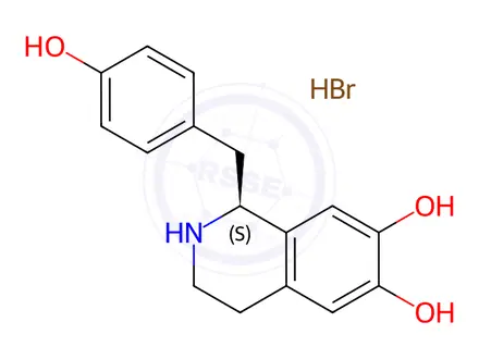 Chemical structure of (S)-(-)-Higenamine Hydrobromide