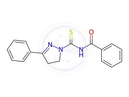 Chemical structure of N-(3-Phenyl-4,5-dihydro-1H-pyrazole-1-carbonothioyl)benzamide