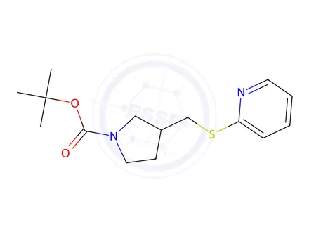 Chemical structure of tert-Butyl 3-((pyridin-2-ylthio)methyl)pyrrolidine-1-carboxylate
