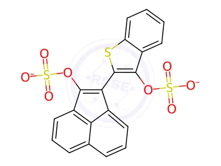 Chemical structure of 2-[2-(Sodiosulfooxy)acenaphthylen-1-yl]benzo[b]thiophen-3-ol (sulfuric acid sodium) salt