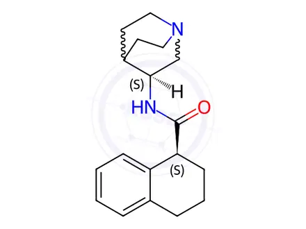 Chemical structure of (1S)-N-(3S)-1-Azabicyclo[2.2.2]oct-3-yl-1,2,3,4-tetrahydro-1-naphthalenecarboxamide