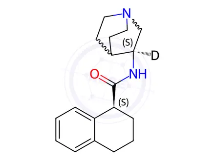 Chemical structure of (1S)-N-(3S)-1-Azabicyclo[2.2.2]oct-3-yl-1,2,3,4-tetrahydro-1-naphthalenecarboxamide-d1