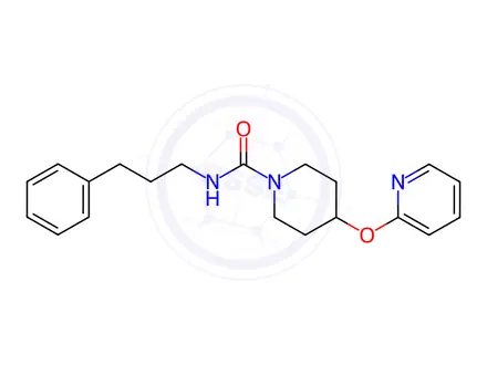 Chemical structure of N-(3-Phenylpropyl)-4-(pyridin-2-yloxy)piperidine-1-carboxamide