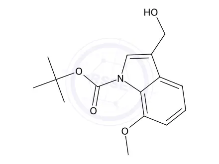 Chemical structure of Tert-butyl 3-(hydroxymethyl)-7-methoxy-1H-indole-1-carboxylate